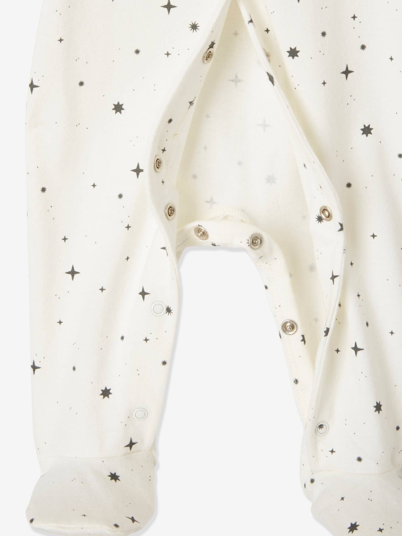 Lot de 2 pyjamas bébé ouverture naissance en coton bio bois de rose foncé