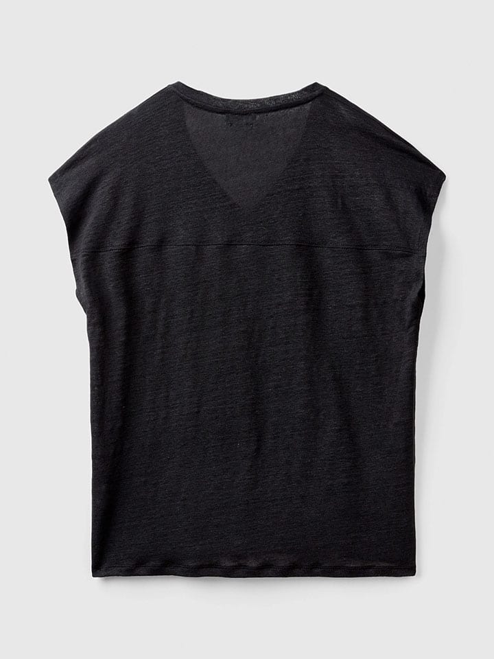 Benetton Leinen-Shirt in Schwarz günstig kaufen