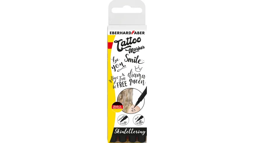 EBERHARD FABER Hautmarker Tattoo Marker Set Skinlettering 4er Etui