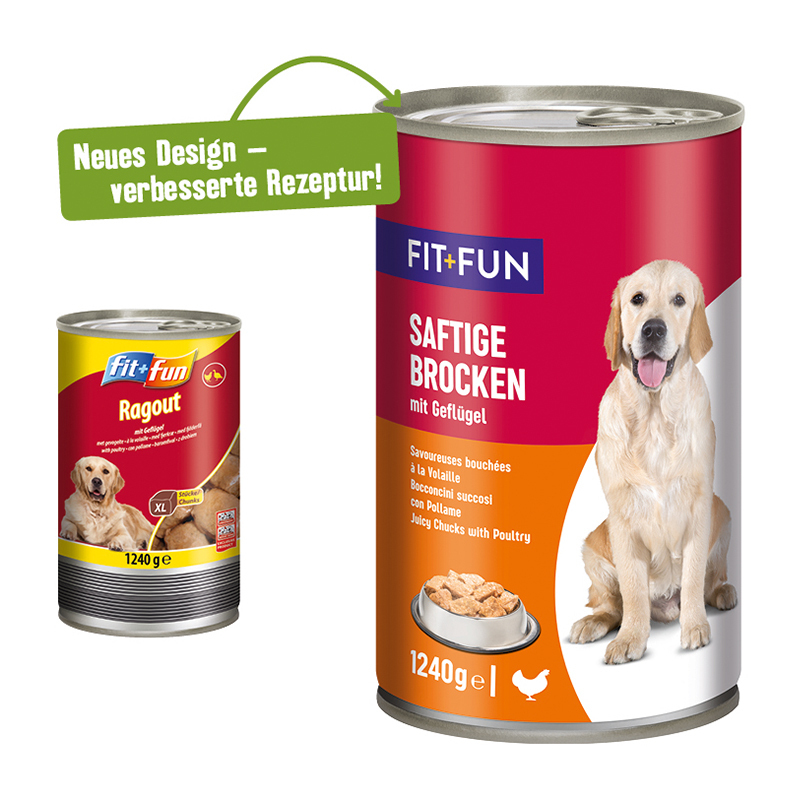 FIT+FUN Hundenassfutter FIT+FUN Ragout 6x1240g Geflügel