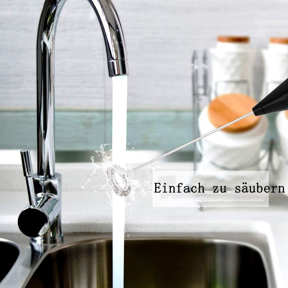 GelldG Milchaufschäumer Milchaufschäumer, tragbarer Getränkemixer, Handmaschine