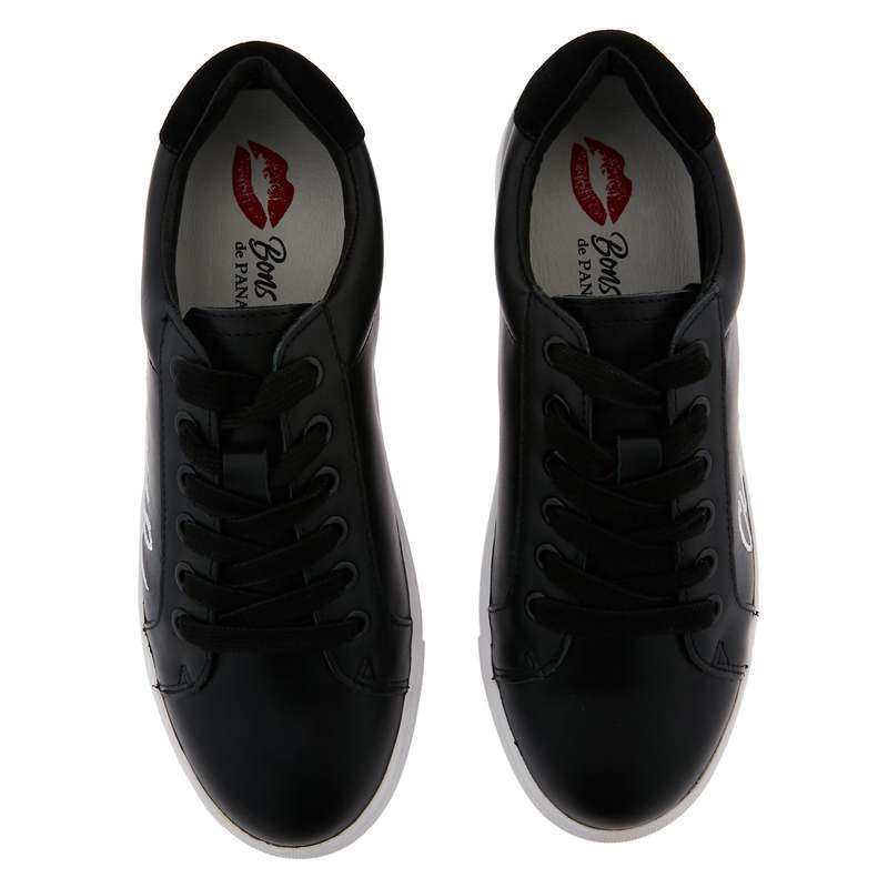 Baskets en cuir Simone amour noir