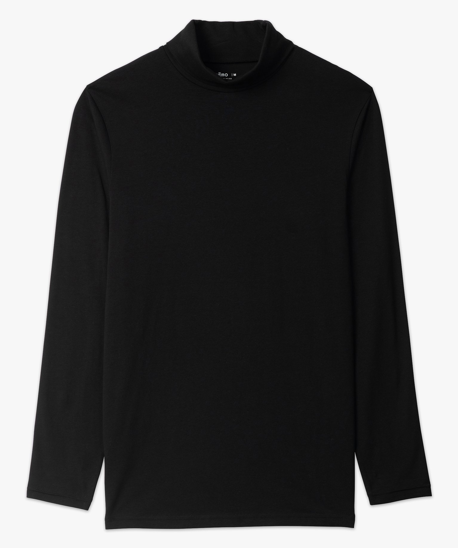 Tee-shirt homme à large col roulé coupe slim noir | GEMO