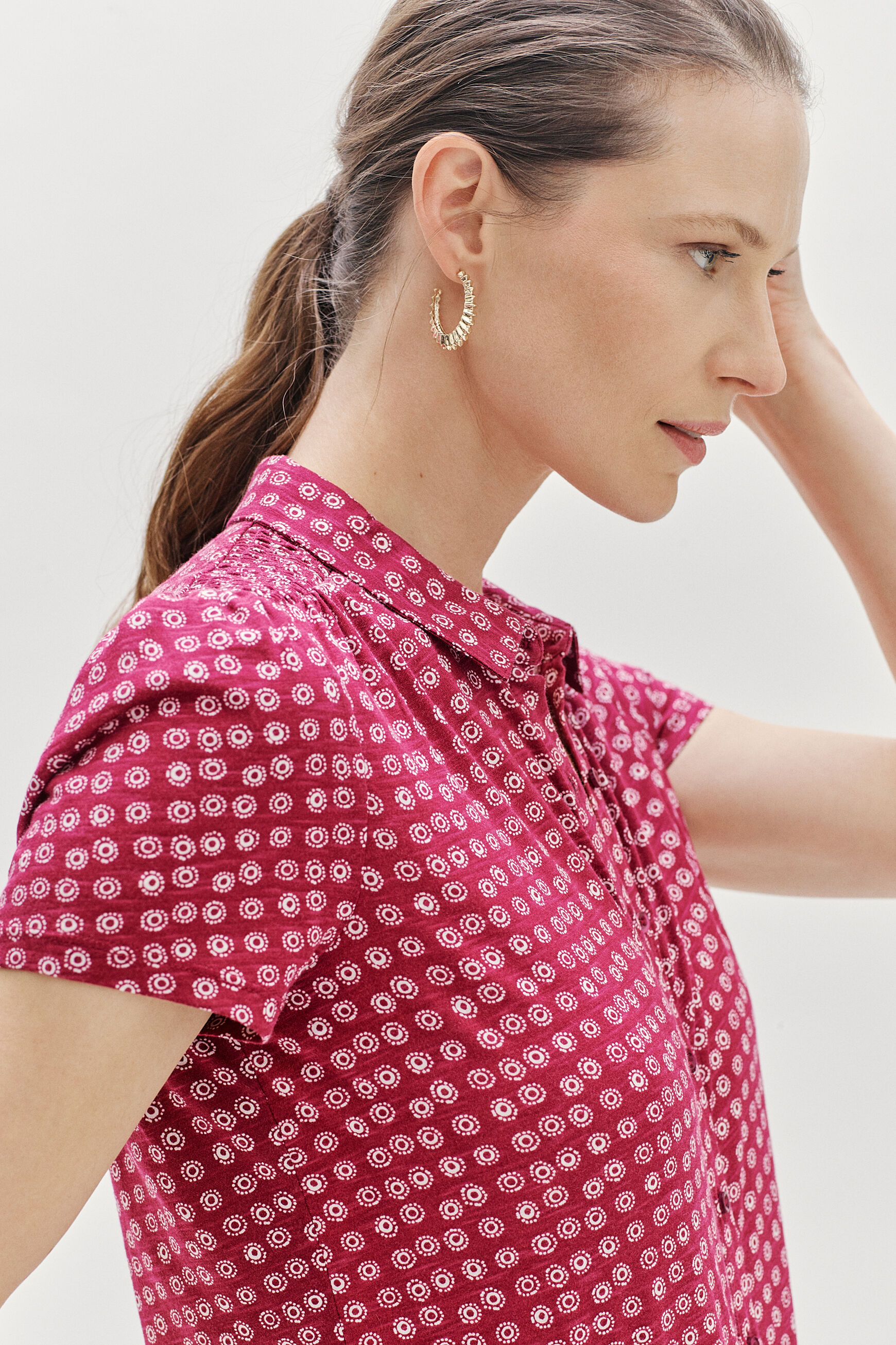 t-shirt loris halo rose cerise femme