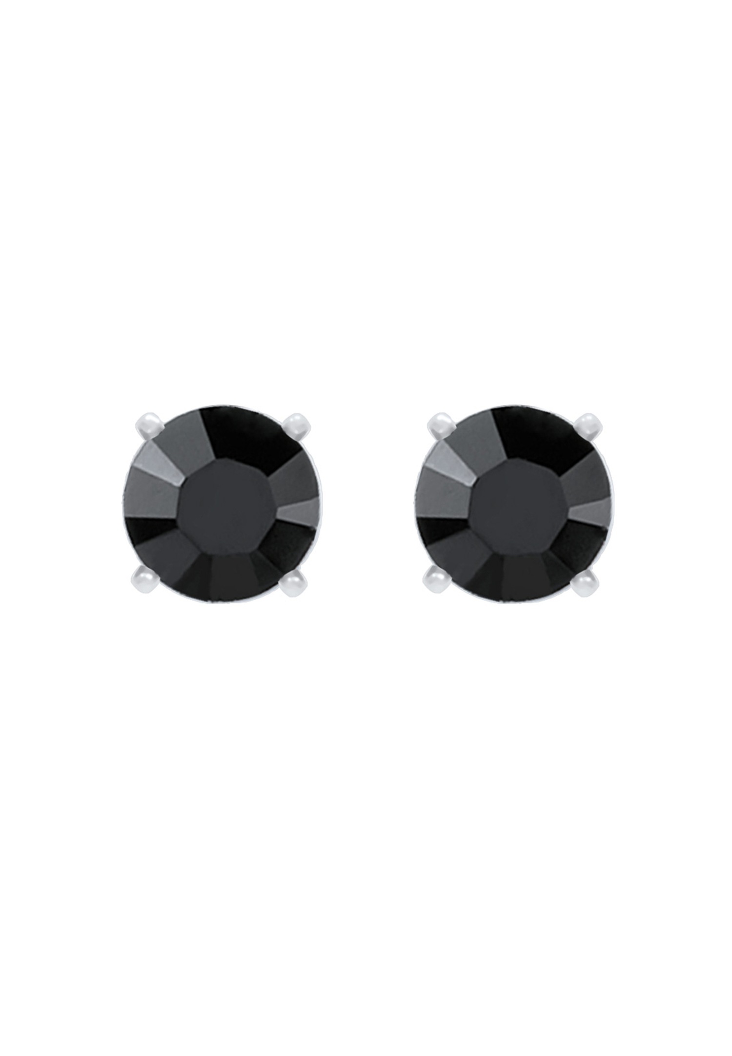 Pánske strieborné náušnice KUZZOI Geo Minimal Crystal Black (925/1000)