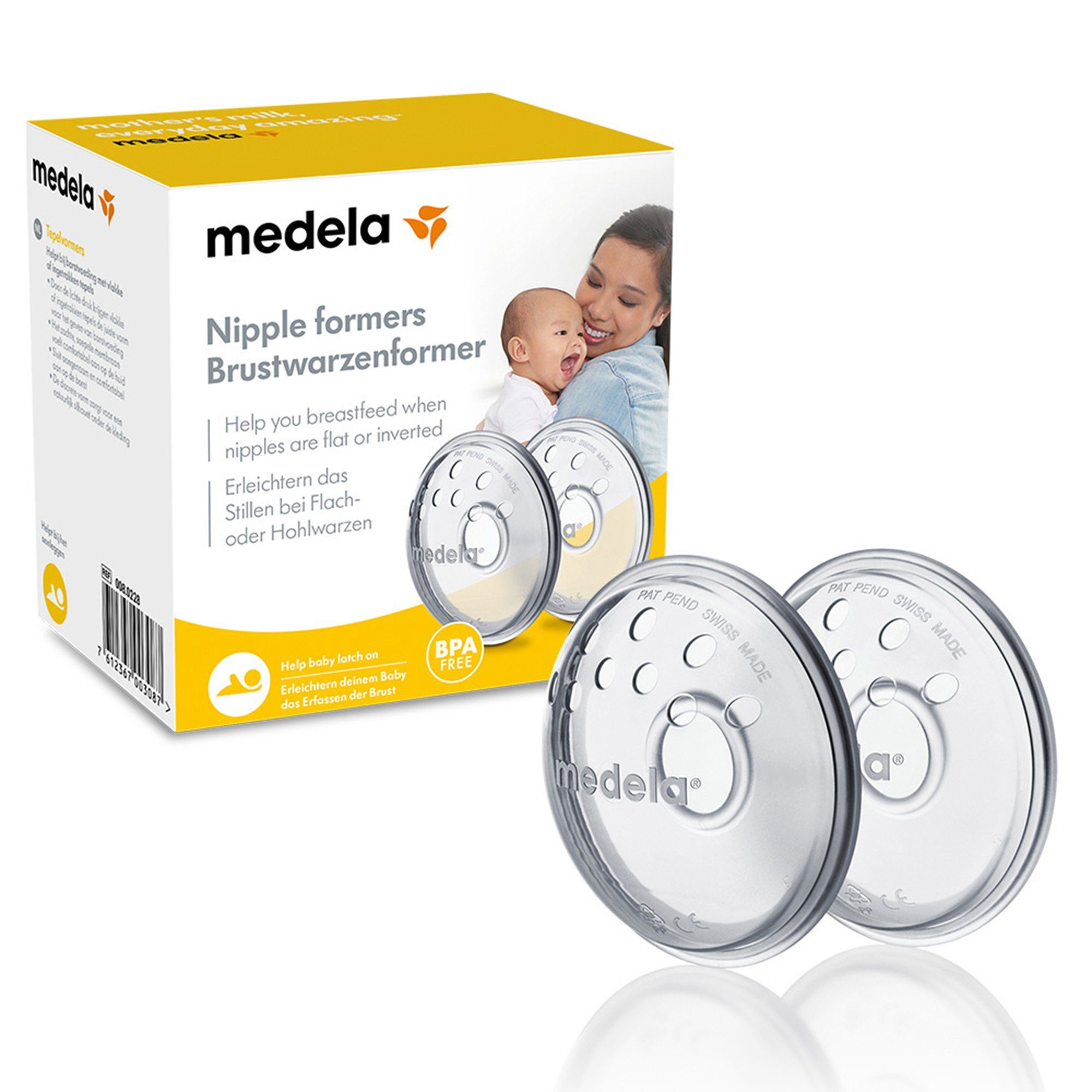 MEDELA Brustwarzenabdeckung Brustwarzenformer 2er Pack Einheitsgröße BPA-frei (1 Paar)