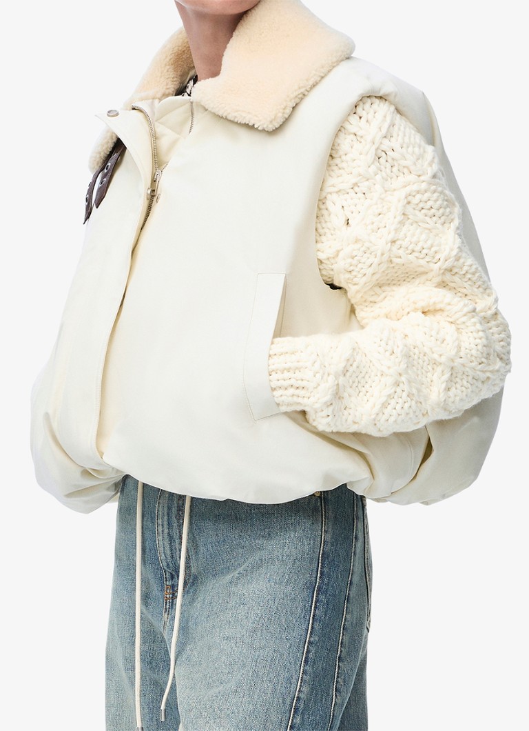 LOEWE Kurze Weste mit abnehmbarem Teddykragen