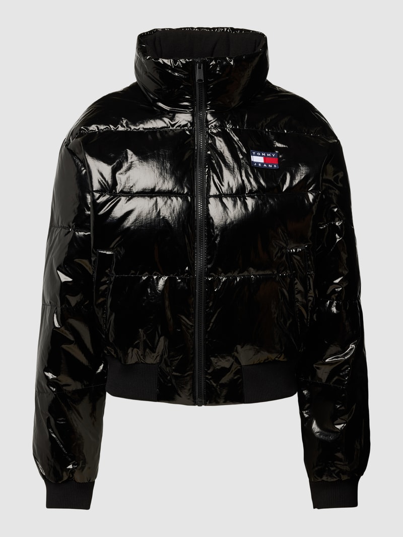Steppjacke mit Stehkragen in schwarz