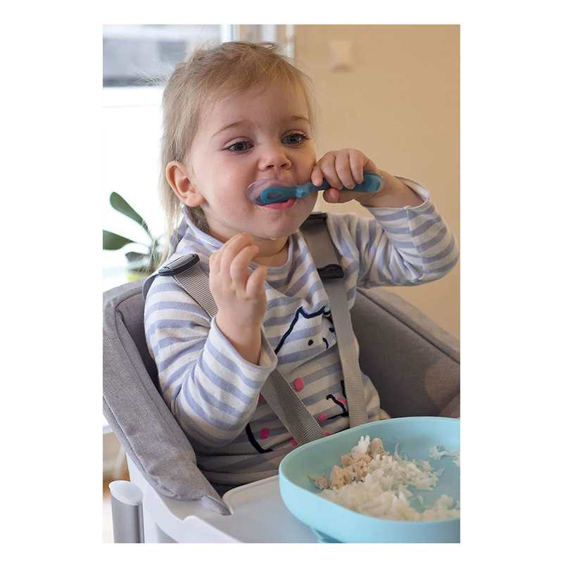 Assiette silicone ventouse bleue Beaba