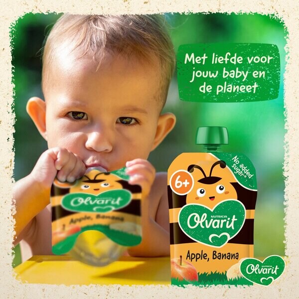 Olvarit 12 M Coconut Milk Mango Squeeze Fruit 100g