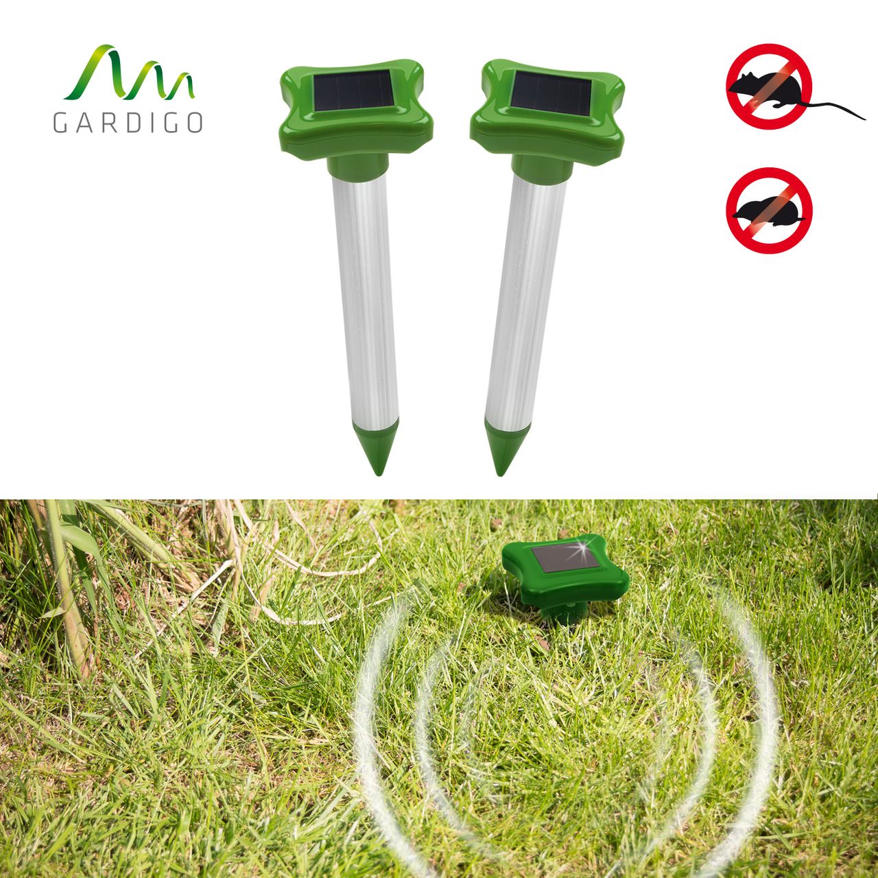 Gardigo Solar-Maulwurfabwehr 2er-Set
