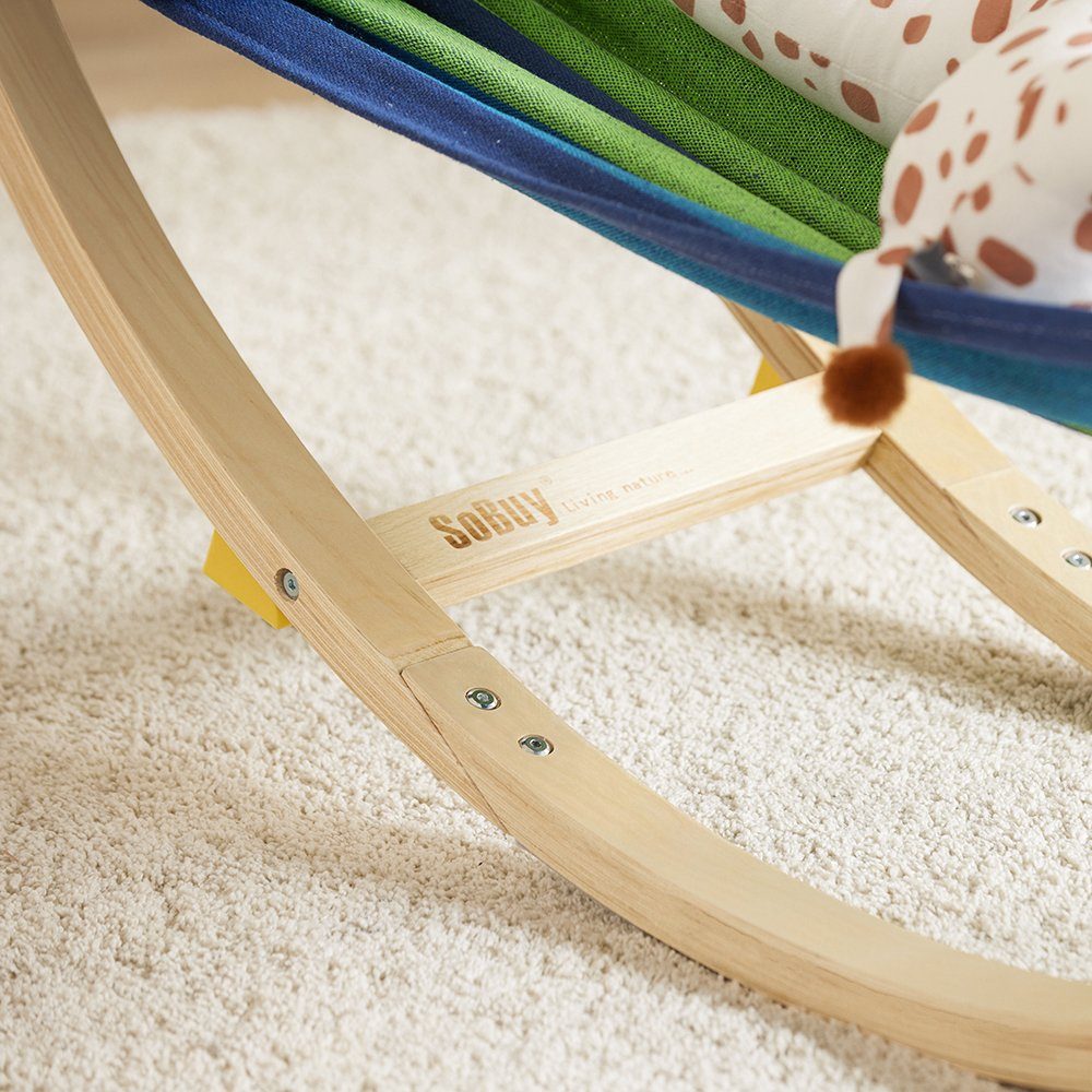 SoBuy Hängematte KMB16/KMB04, Kinderhängematte mit Sicherheitsstopper Schaukelliege