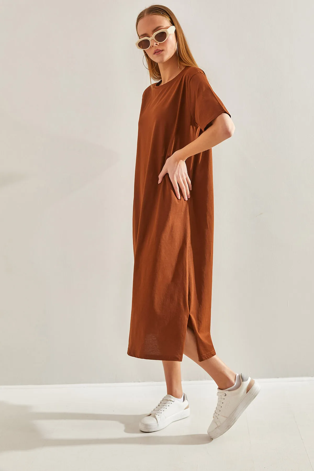 Bianco Lucci  Damen Basic Langes Kleid