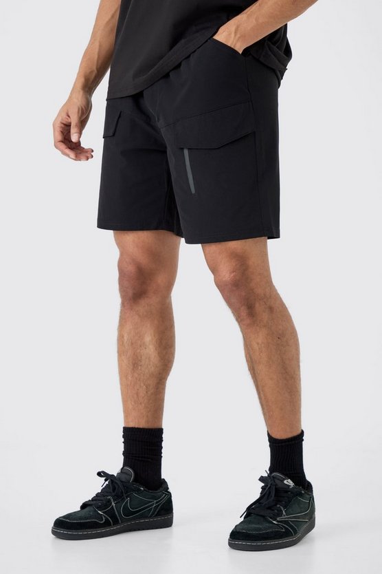Lockere elastische Lightweight Stretch Cargohose mit Reißverschluss