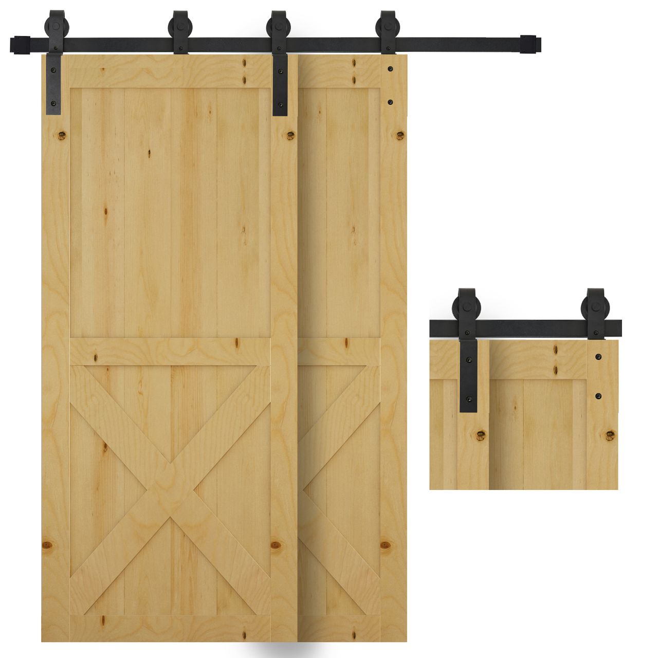 HOMCOM Schiebetürsystem mit Laufschiene