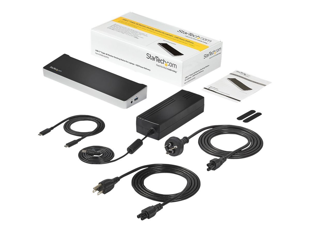 Startech.com Laptop-Dockingstation STARTECH.COM Triple-4K Monitor USB-C Docking Station for Laptops