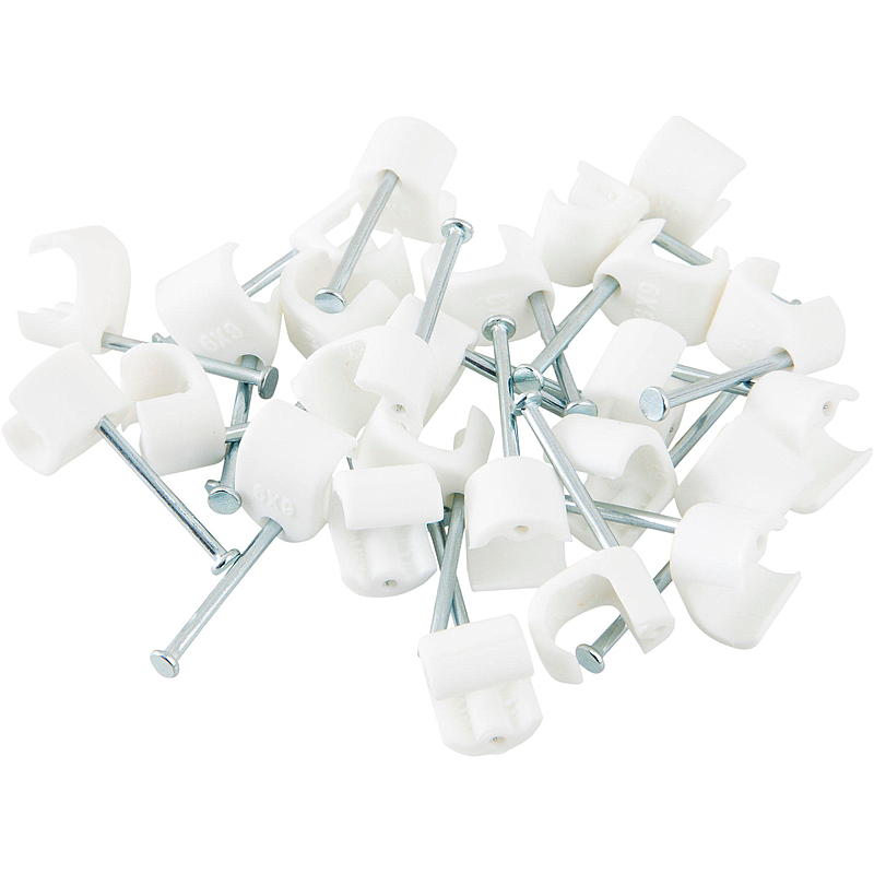 Egant Kabelklips 25-pk 6x9 mm, hvit