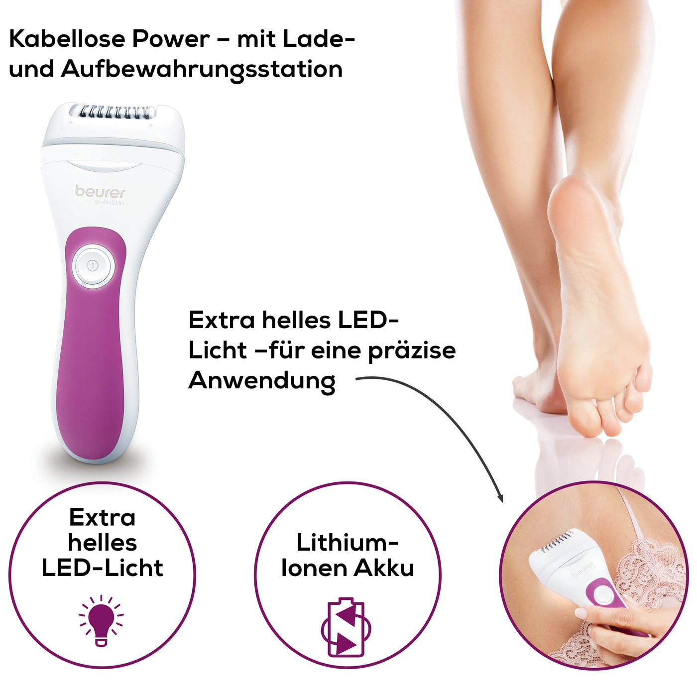Beurer Epilierer HL 76-2-in-1 Gerät: Epilieren und Rasieren für seidenglatte Haut