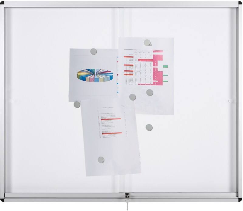 Bi-Office Exhibit Indoor Abschließbarer Schaukasten Magnetisch 18 x A4 132,4 (B) x 96,7 (H) cm Weiß