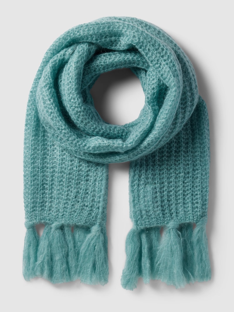 Wollschal mit aus Mohair-Mix in bleu