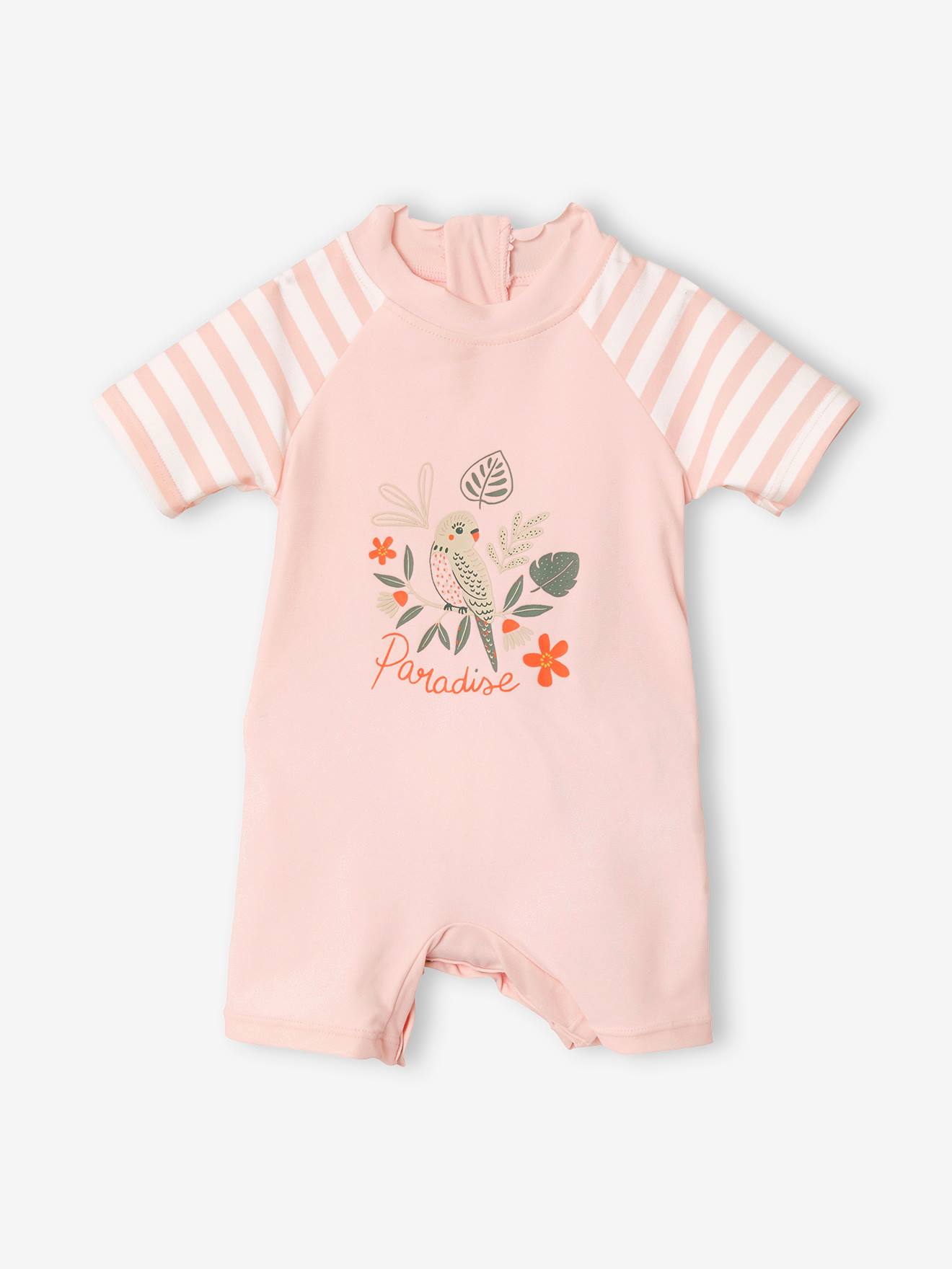 Combinaison anti-UV bébé fille rose