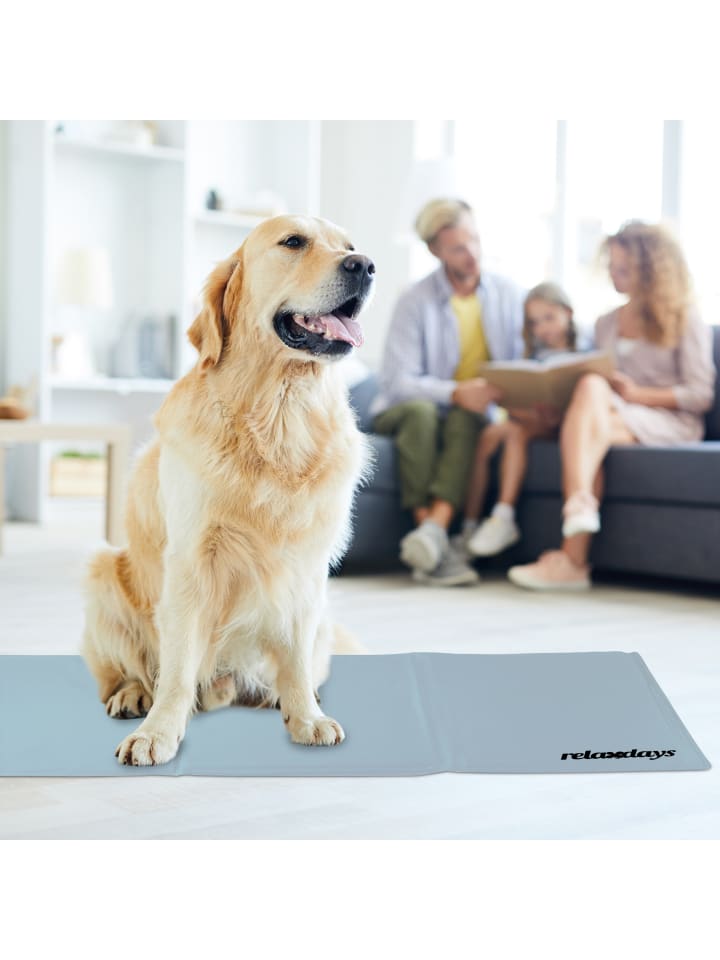 relaxdays Kühlmatte Hund in Grau - (B)60 x (T)100 cm günstig kaufen onesize