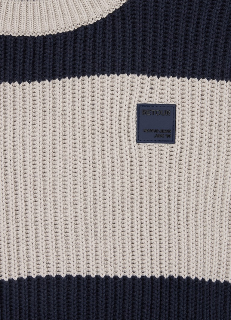 Retour Jeans rievota adījuma džemperis ar logotipu