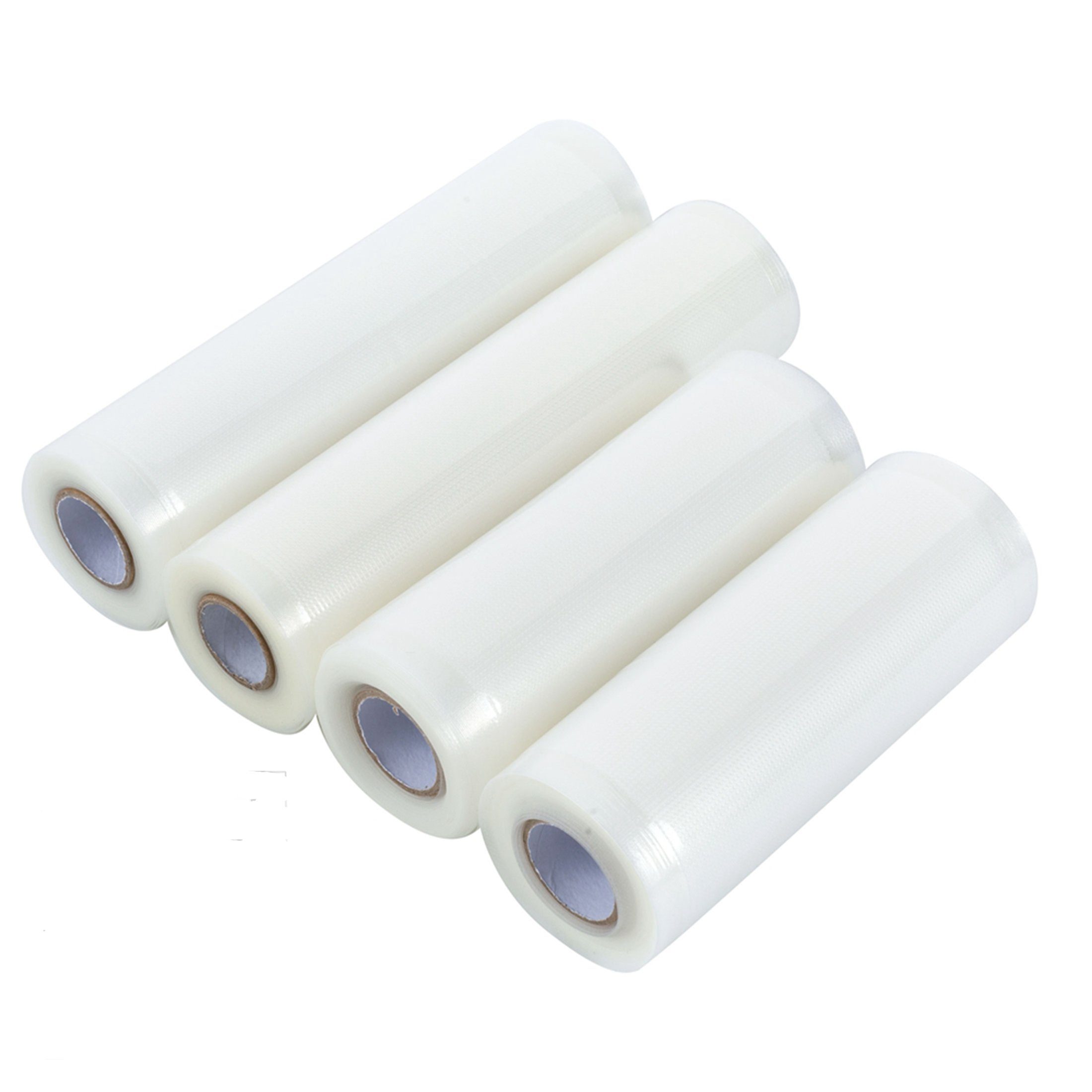 Zoomyo Vakuumier-Folienrollen Vakuumierrollen-Set, 2 Vakuumier-Rollen mit 15 cm, 2 Vakuumierrollen mit 20 cm Breite, Länge je 6 m