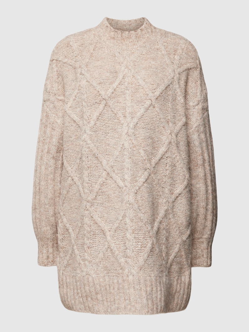 Strickkleid mit Stehkragen Modell 'SAGE' in ecru