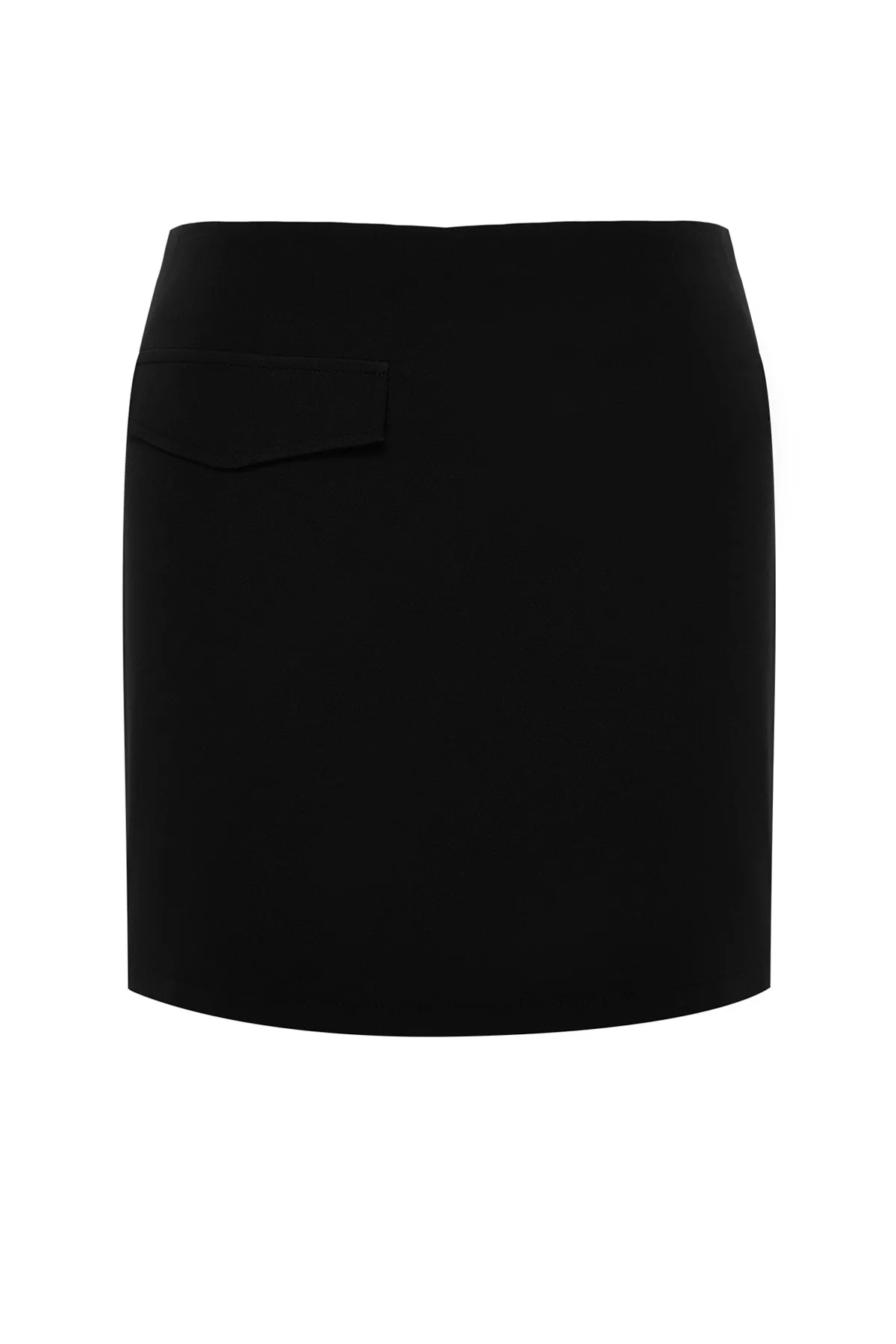 Trendyol Curve  Schwarzer gewebter Shortsrock mit Taschendetail TBBSS24AP00004