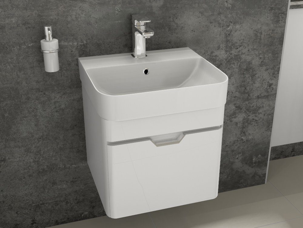 Aqua Bagno Badmöbel-Set Aqua Bagno Bad-Set Piccolo Gäste-WC-Set Gästebad, (2-St)