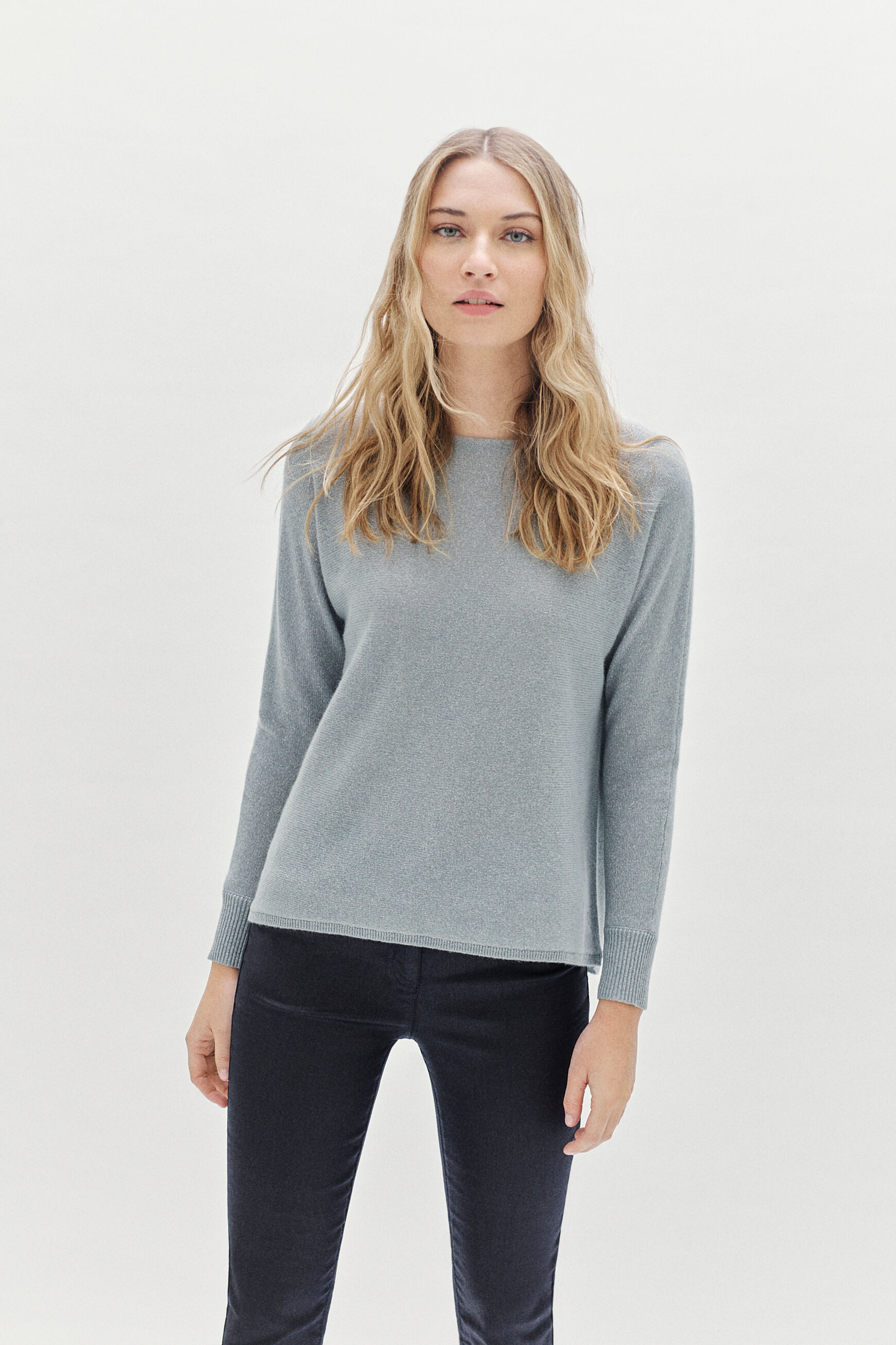 pull amelia lurex vert clair femme