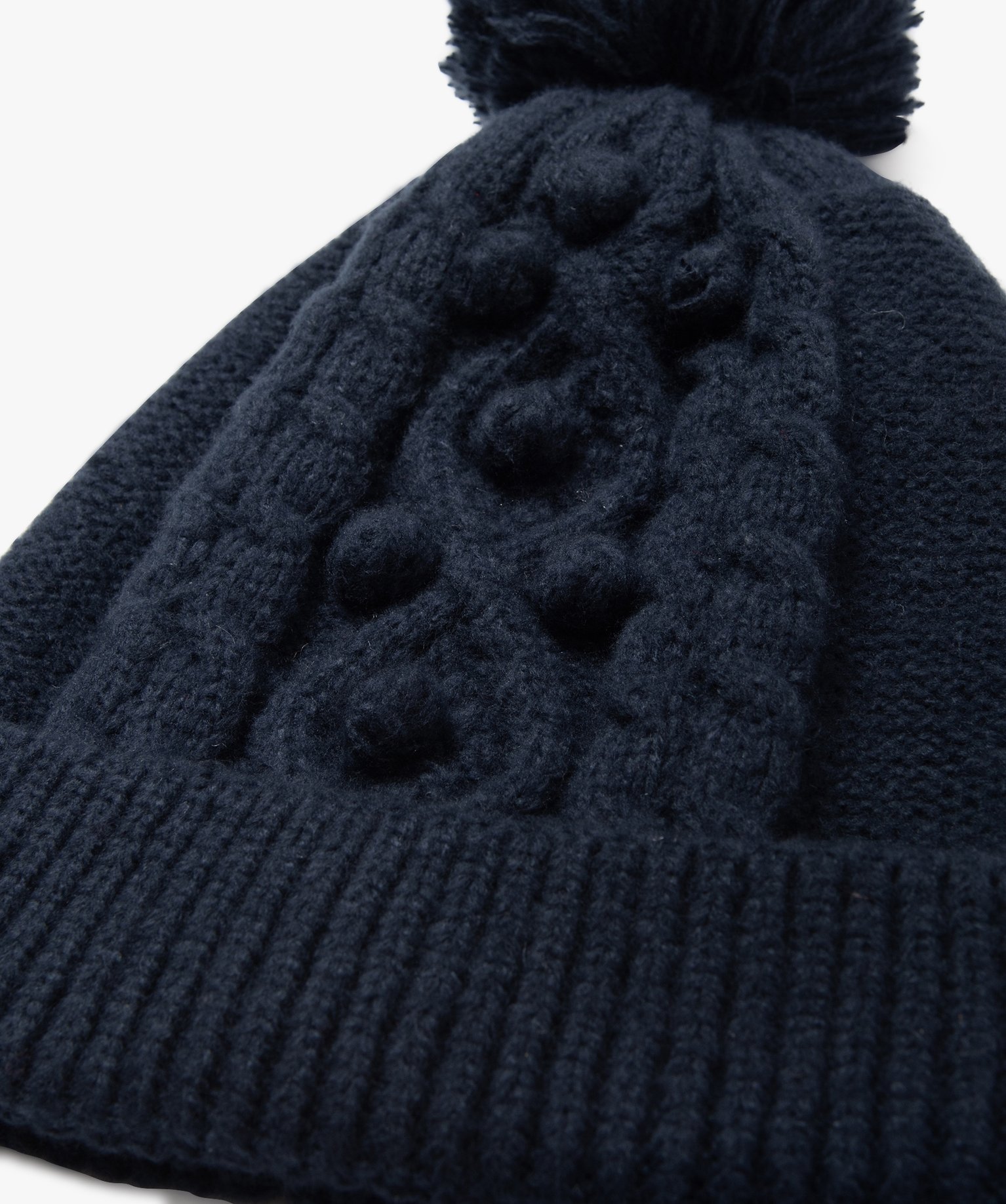 Bonnet à torsades et pompons Garçon bleu | GEMO