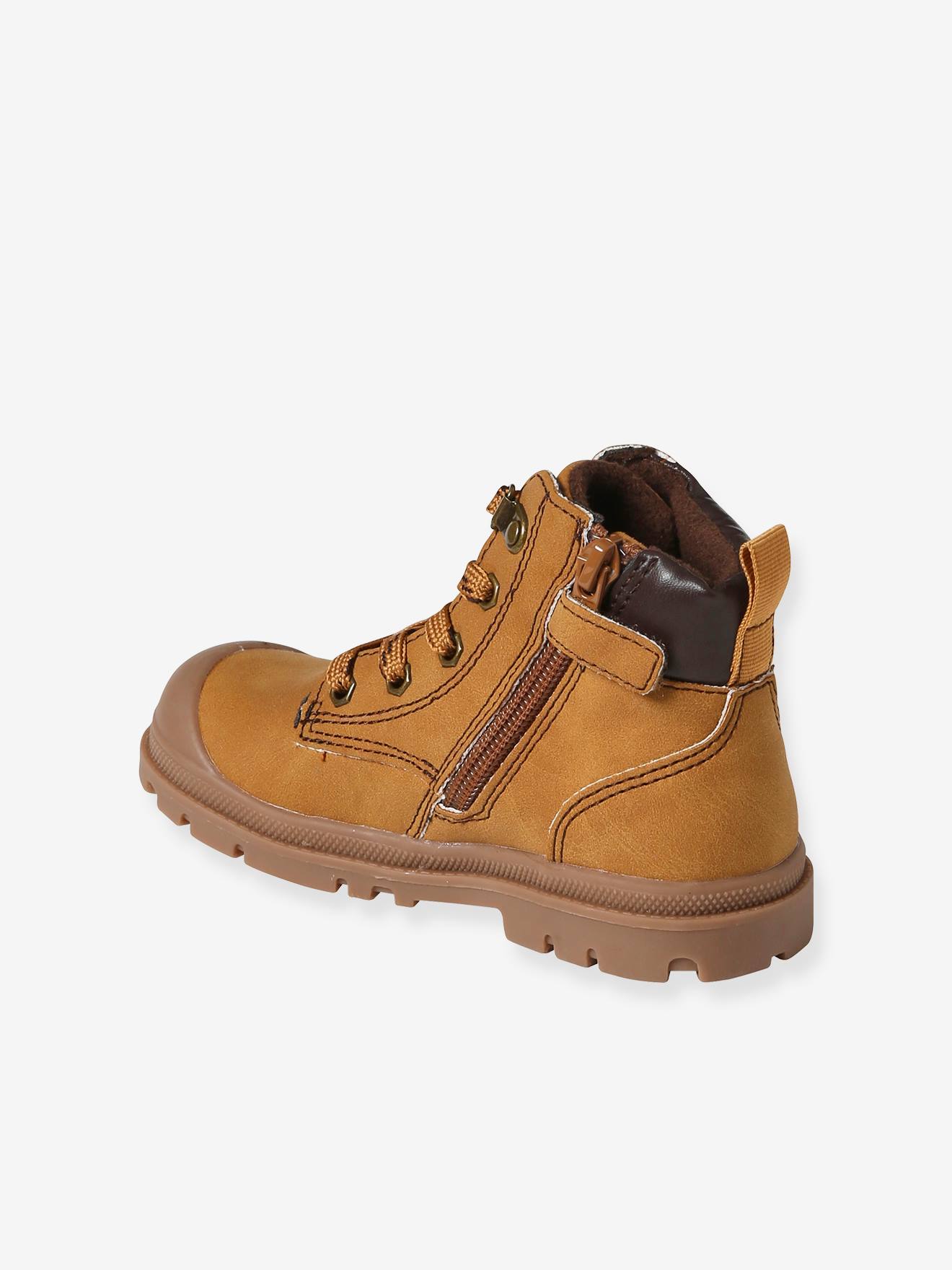 Boots lacées et zippées enfant collection maternelle camel