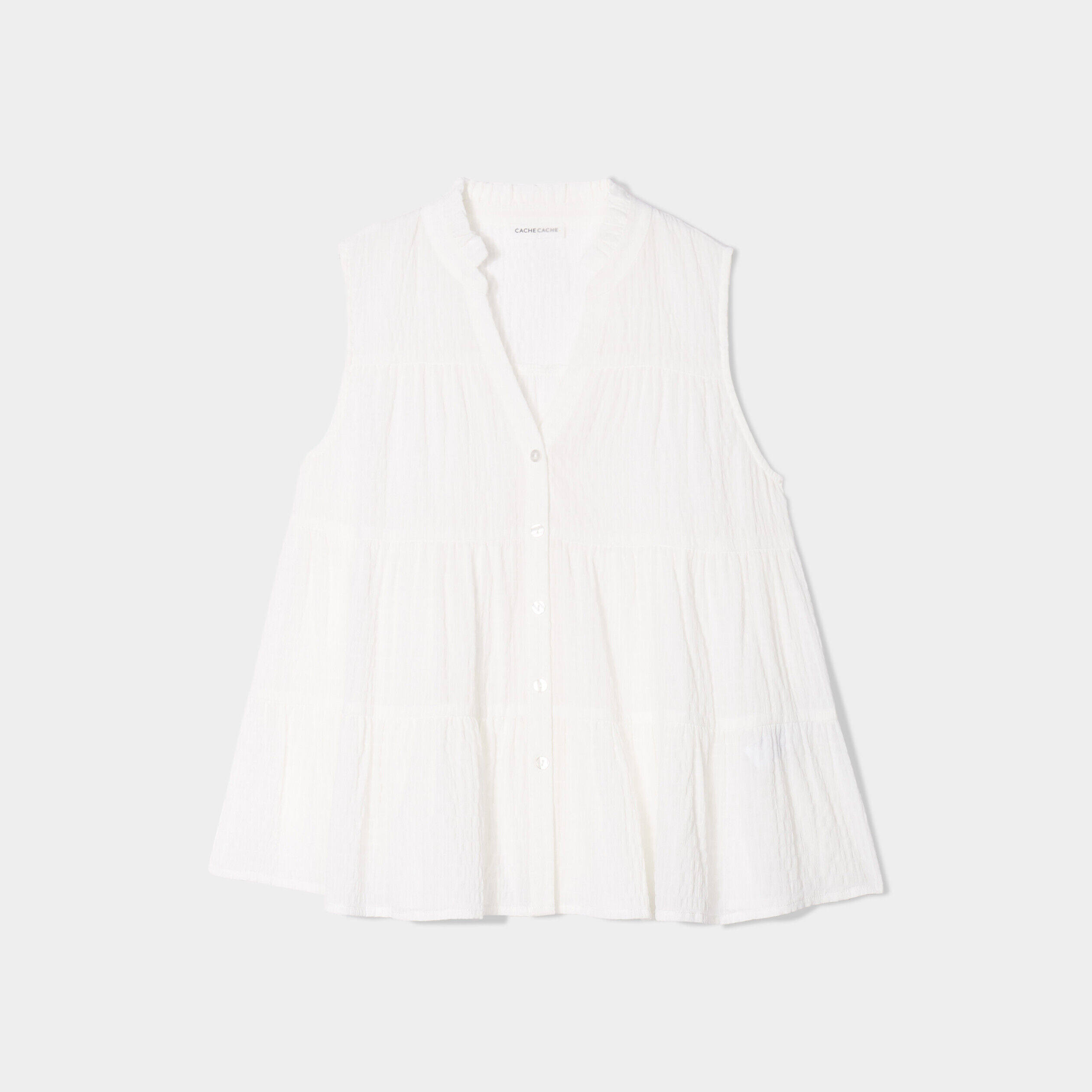 Blouse sans manches ecru femme | Cache Cache