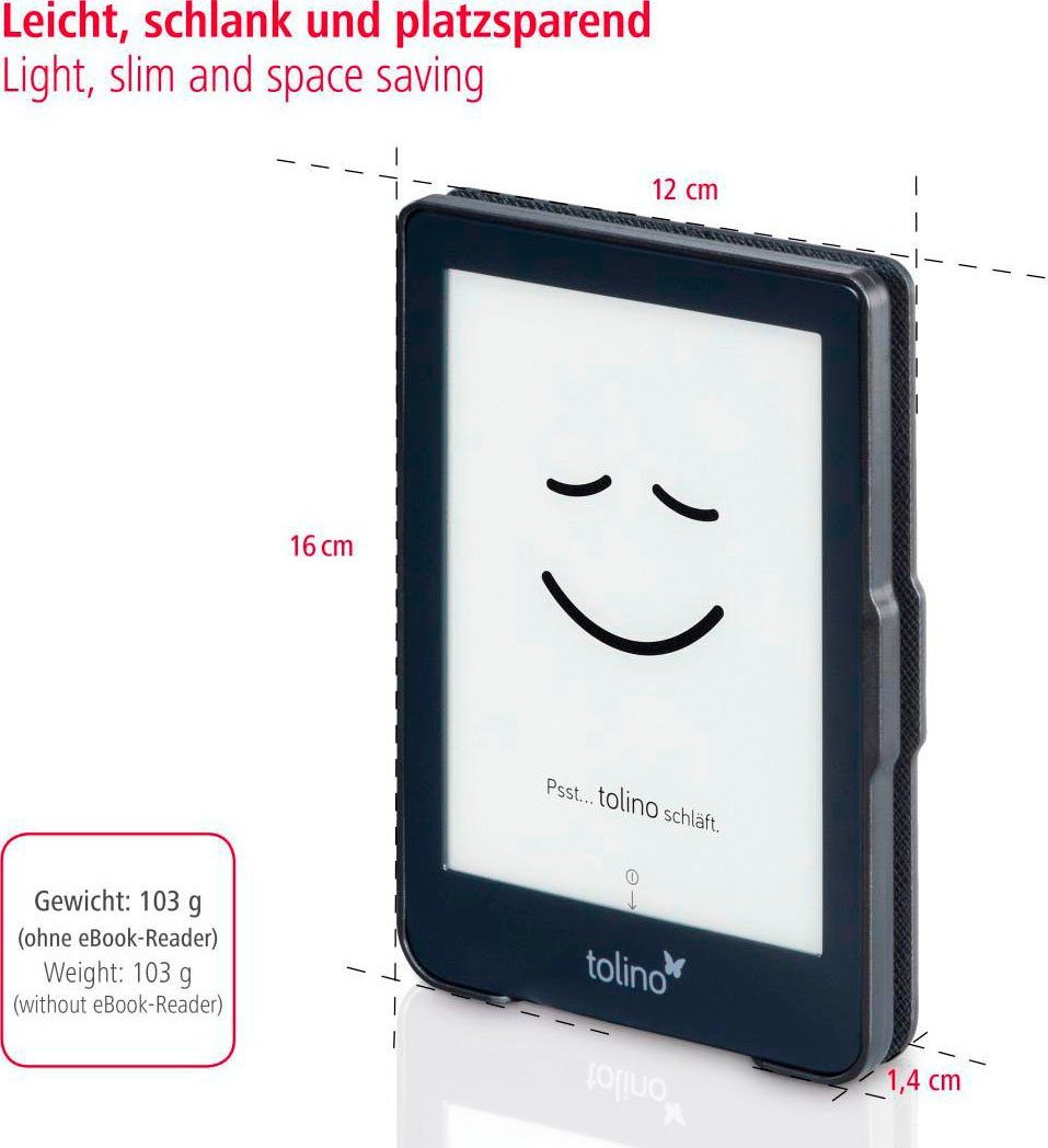 Hama E-Reader-Hülle eBook-Case, E-Reader Hülle für Tolino Shine 3, Schwarz,E-Reader Tasche 15,2 cm (6 Zoll)