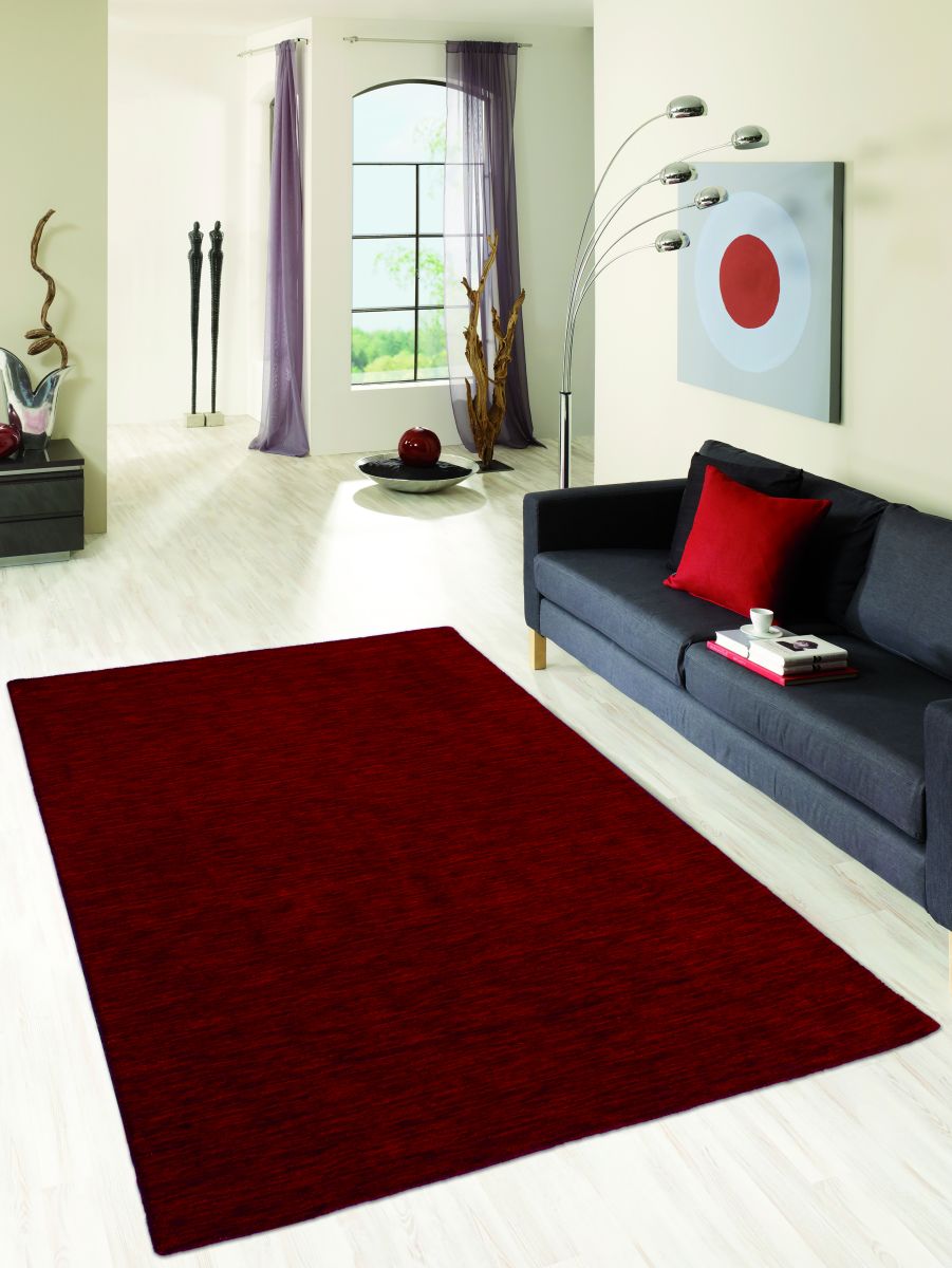 Handloom aus Indien Nonza Bordüre Rot 70 x 140 cm