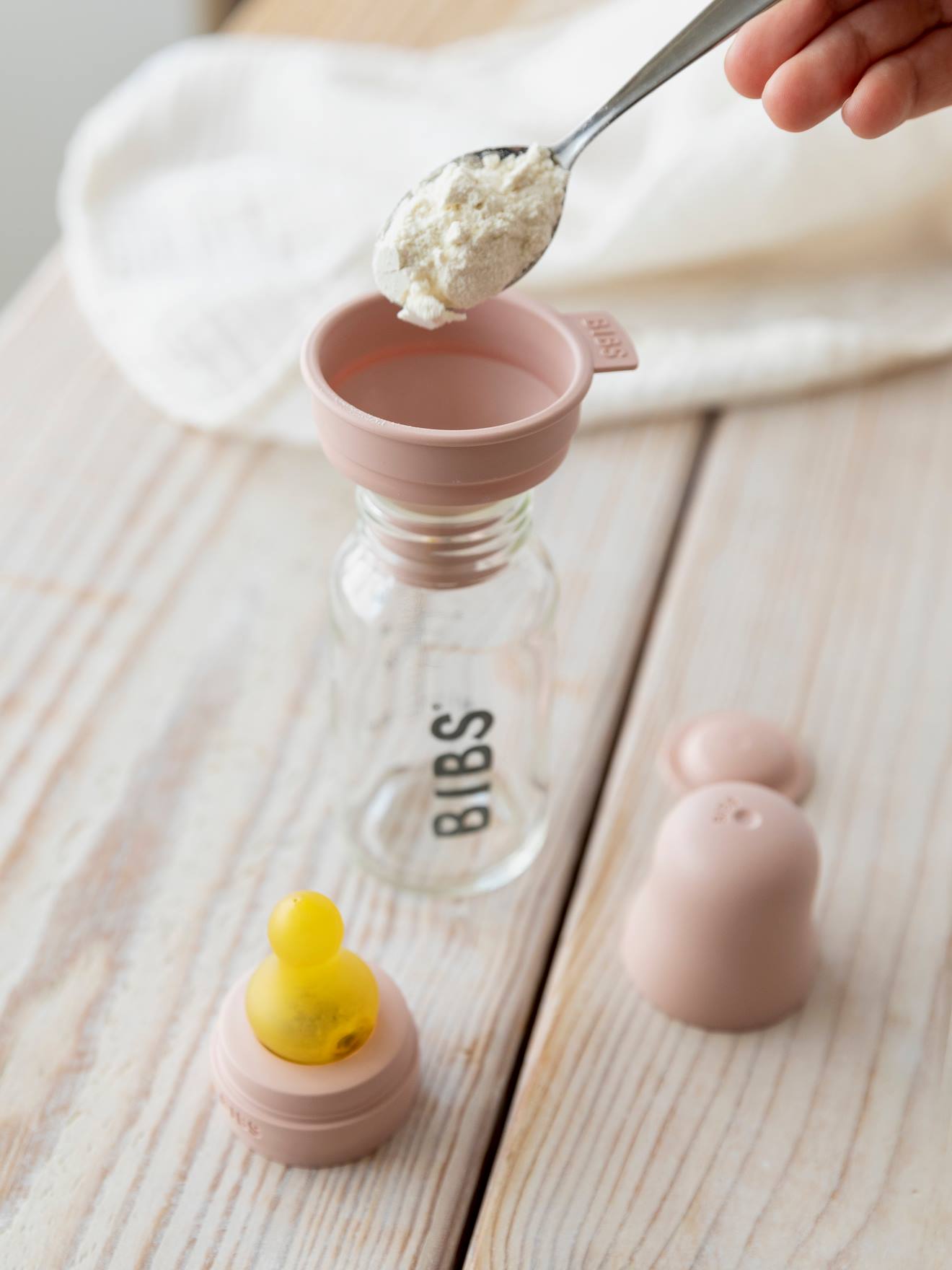 Biberon en verre 110 ml BIBS rose