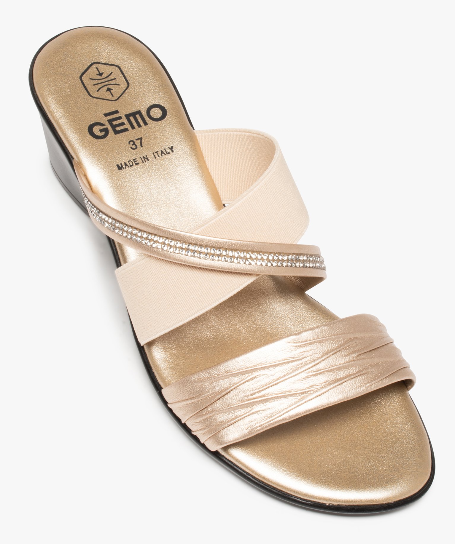 Sandale femme confort multi-brides forme mule or | GEMO