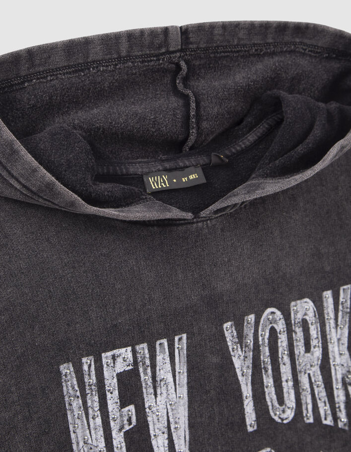 Sweat gris message typo et clous fille