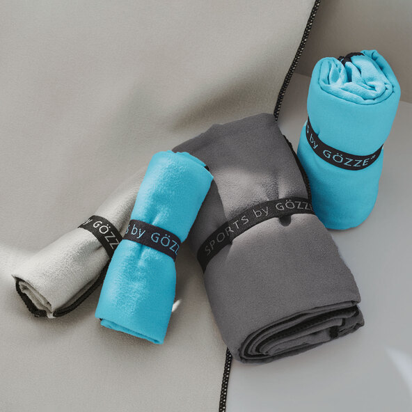 Sporthandtuch, 2er Set, 50 x 100 cm, taupe