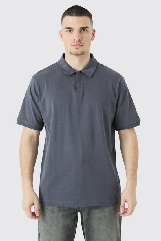 Tall Poloshirt mit Knopfleiste