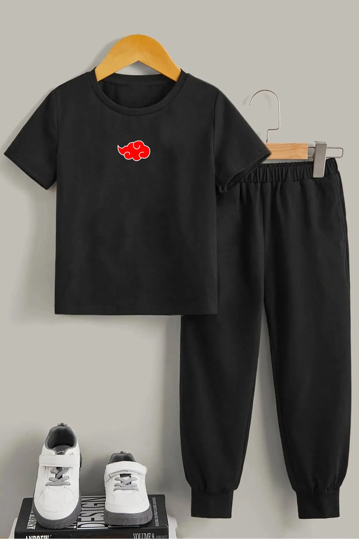 uyguntarz  Kinder Ninja Akatsuki Bottom – Top-Trainingsanzug-Set