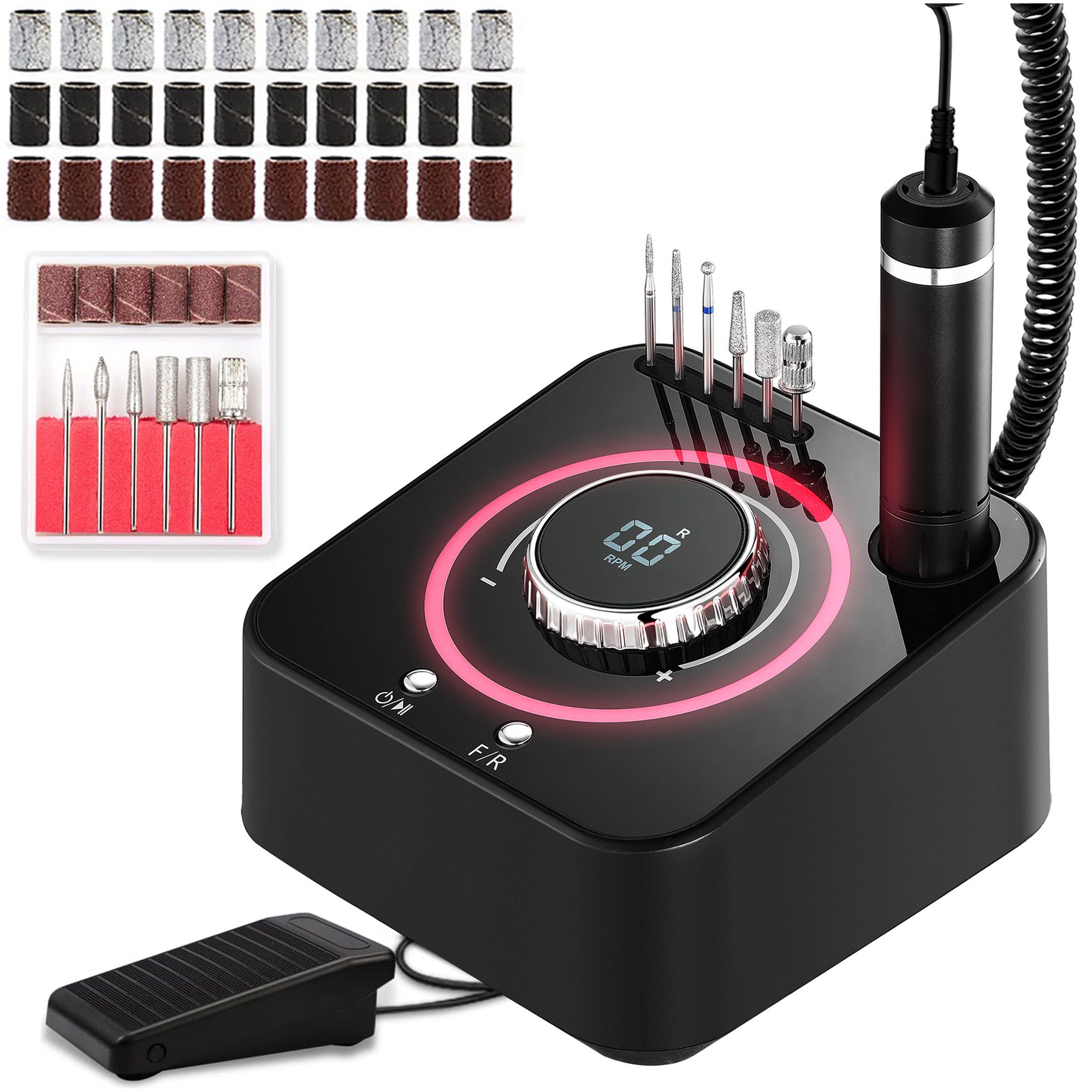 JOEAIS Maniküre-Pediküre-Set Nagelfeile Elektrische Nagelfräser Fräser für Gelnägel Maniküre set, Fräsmaschine Fußpflegegeräte Nägel Nail Drill Machine Nagelmaschine