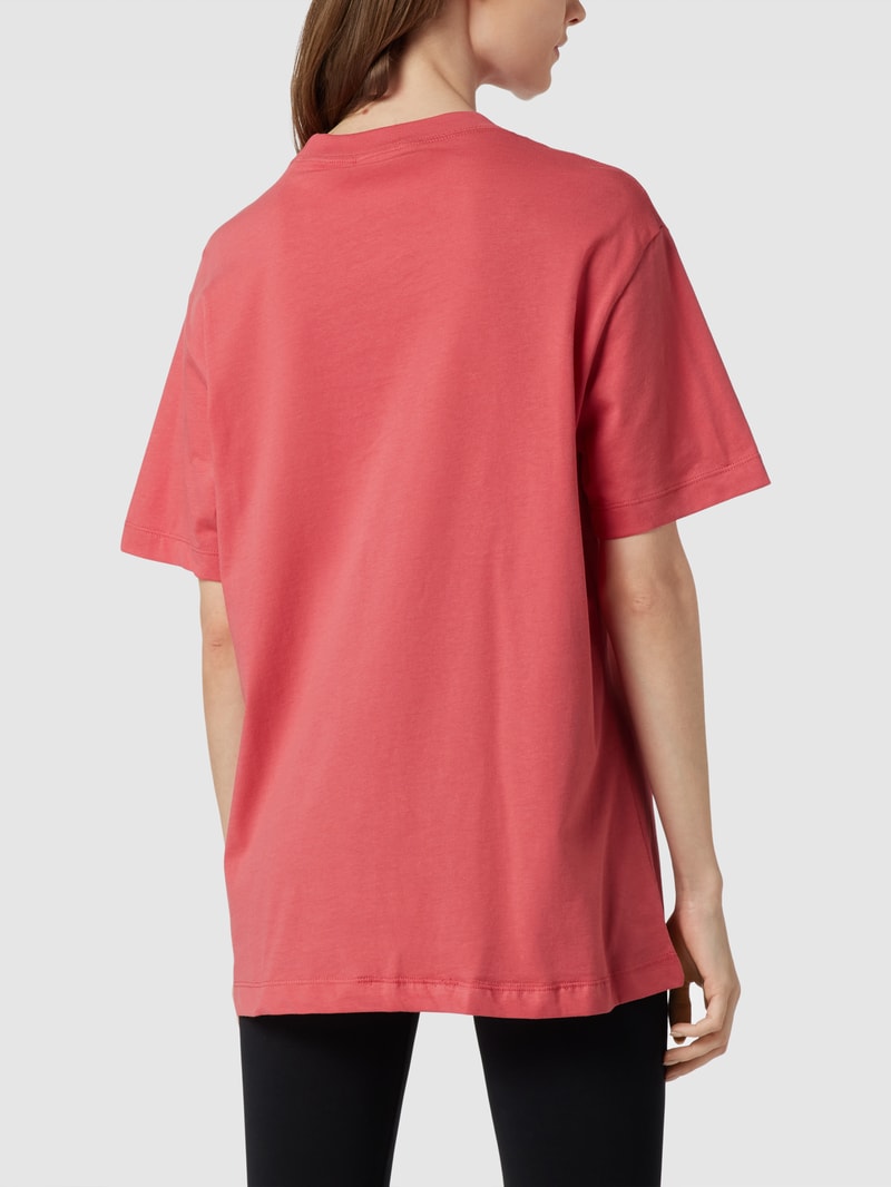 Oversized T-Shirt mit Logo-Stitching in rostrot