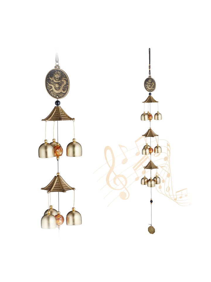 relaxdays 2 x Windspiel in Gold/ Schwarz günstig kaufen onesize