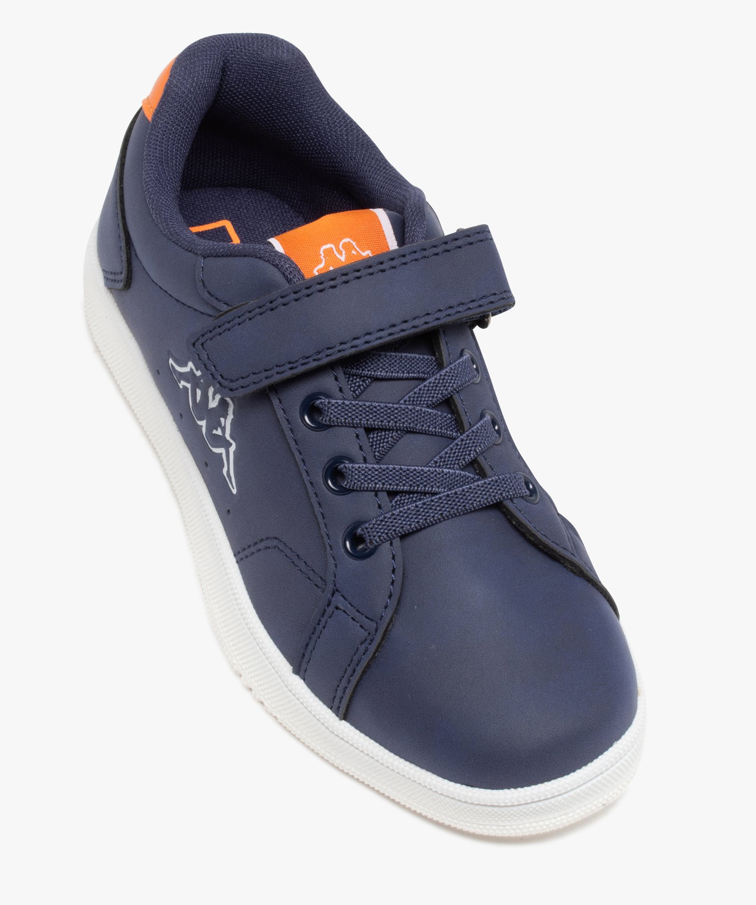 Baskets Garçon unies à lacets et scratch - Kappa marine | GEMO