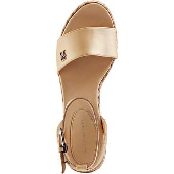 Tommy Hilfiger Colorful Wedge Satin Sandal in beige