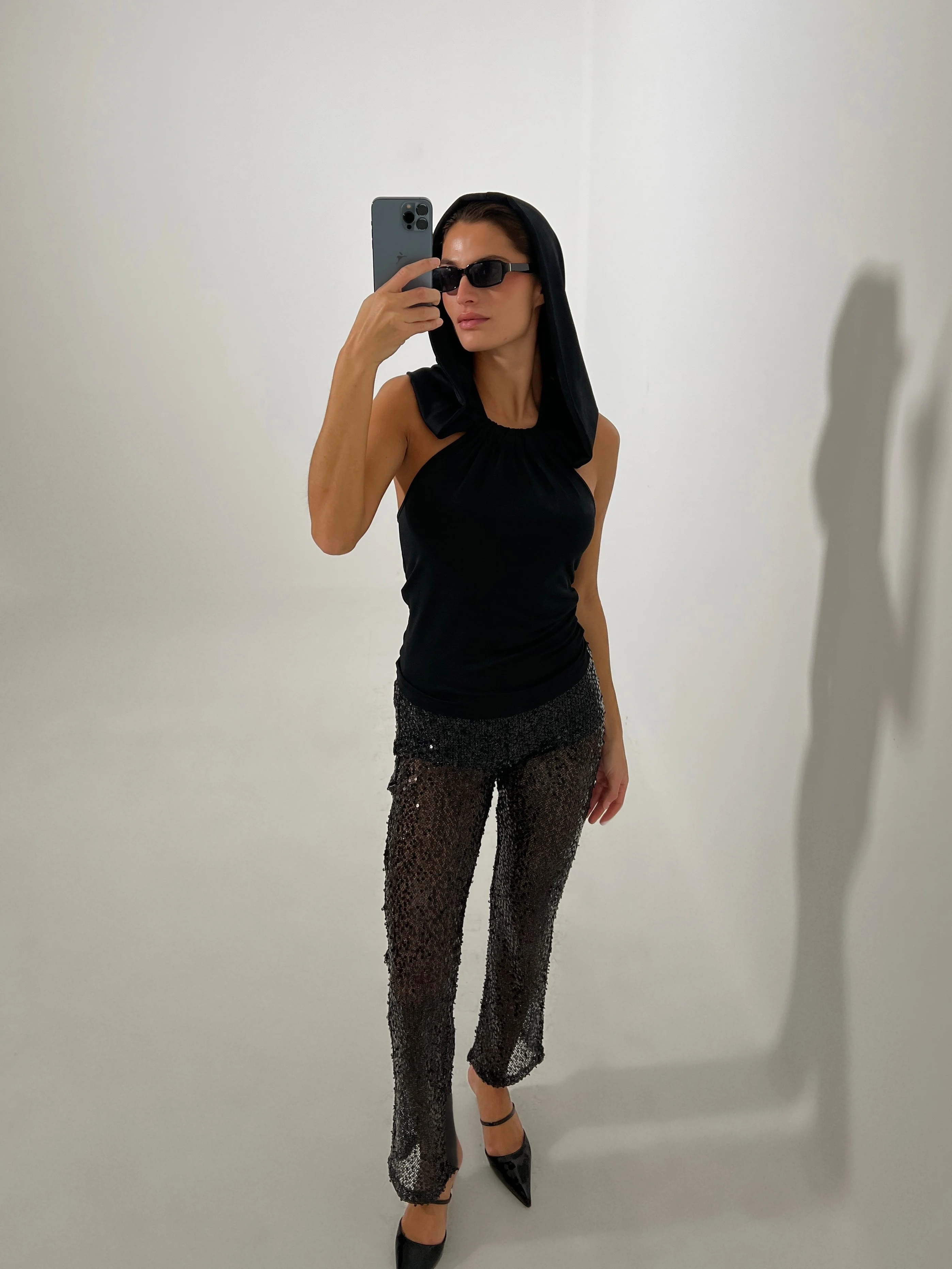 Hooded Halterneck Top