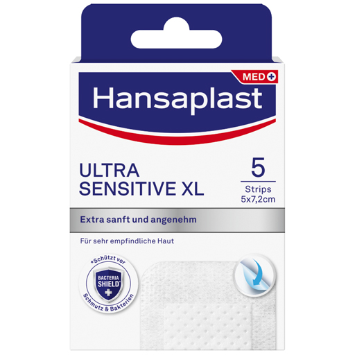 HANSAPLAST Ultra Sensitive Wundverband 5x7,2 cm XL  5 St  Pflaster